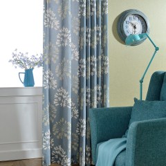 Breeze Powder Blue Floral Curtain 8