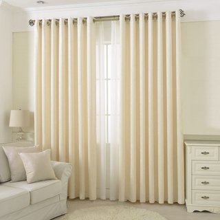 Luxury Cream Off White Chenille Curtain 1