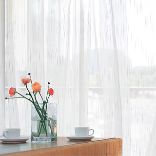 The New Neutral White Sheer Curtains with Exquisite Striped Texture 3