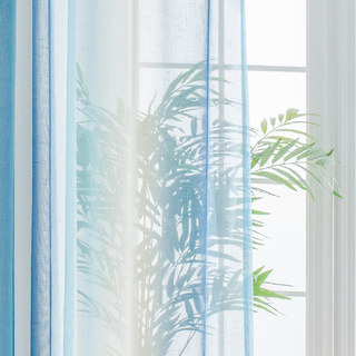 Sea Breeze Cocktail Pastel Sea Blue Coconut White Sheer Curtain 9