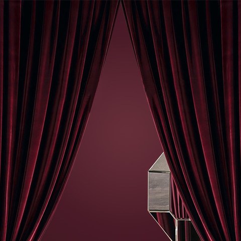 Premium Roses and Wine Burgundy Red Velvet Curtain 1