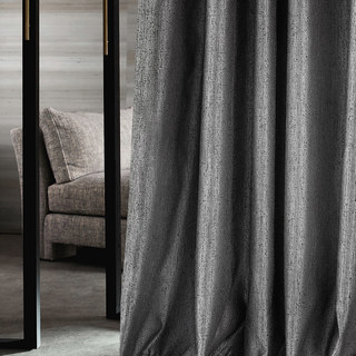 Metallic Fantasy Subtle Textured Striped Sparkling Shimmering Silver Grey Curtain