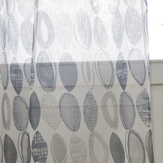 Infinity Blue Grey Modern Geometric Sheer Curtain 7