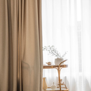 Simple Pleasures Prairie Grain Subtle Textured Striped Light Mocha Blackout Curtains