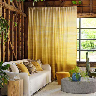 Moon River Yellow Gold Ombre Velvet Curtain