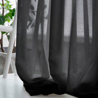 Soft Breeze Dark Coffee Brown Chiffon Voile Curtain 2