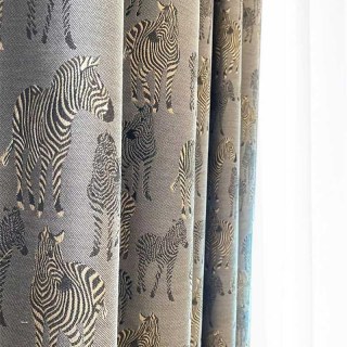 Zebra Crossing Grey Blackout Curtain