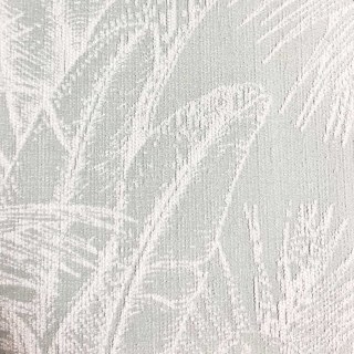 Leafy Lushness Tropical Leaves Duck Egg Pastel Green Chenille Blackout Curtains 4