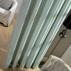 Greek Key Sage Green Curtain 6