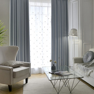 Subtle Spring Light Blue Curtain