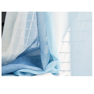 Sea Breeze Cocktail Pastel Sea Blue Coconut White Sheer Voile Curtain 8