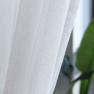 Twinkling Stars Glitter White Sheer Voile Curtain 5