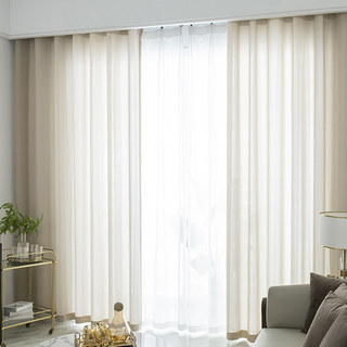 Sundance Textured Striped Beige Light Mocha Semi Sheer Curtain 2