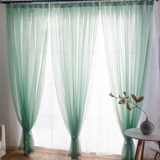 Smarties Soft Mint Green Duck Egg Sheer Voile Curtain 5