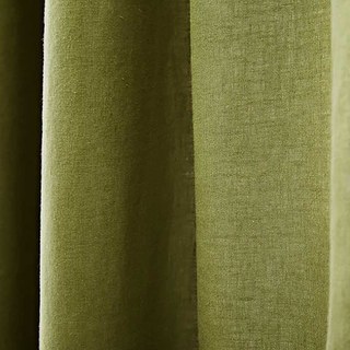 Wabi Sabi Pure Flax Linen Olive Green Voile Curtain 5