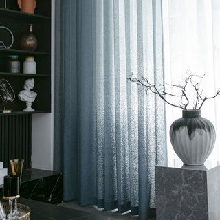 Haze Blue Ombre Mesh Net Curtain 3