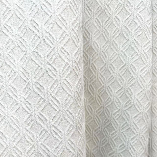 Diamond Patchwork Geometric Chenille Cream Off White Blackout Curtain 1