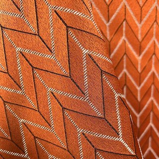 Elegante Art Deco Chevron Orange Curtain 1