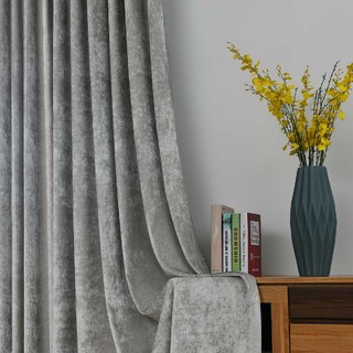 Luxury Silver Grey Colour Chenille Curtain 2