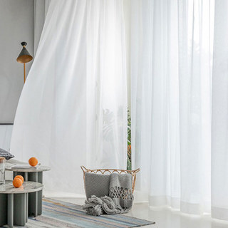 Soft Breeze Brilliant White Chiffon Sheer Voile Curtain