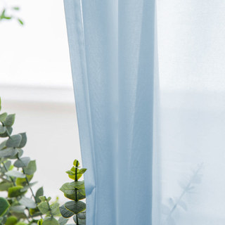 Soft Breeze Baby Blue Chiffon Voile Curtain 1