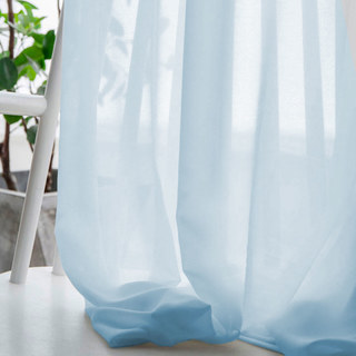 Soft Breeze Baby Blue Chiffon Voile Curtain 3