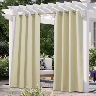 Malibu Waterproof Light Filtering Cream Outdoor Curtain 1