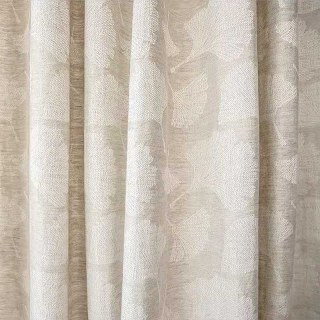 Gingko Rain Premium Jacquard Floral Drew Retting Linen Curtain 3