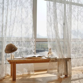 Lace Curtain Posey Ivory White Net Curtains 2