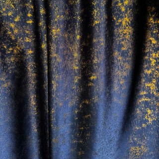 Golden Nebula Luxury Jacquard Dark Blue Curtains with Gold Glitters 1