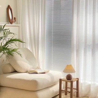 Whisper Wave Shimmering White Mesh Net Voile Curtains 1