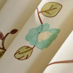 Rideau brodé Floral Voyage Sage