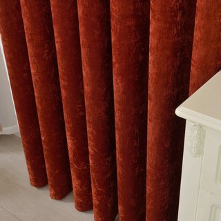 Terracotta de luxe Rideau rouge de Chenille 3