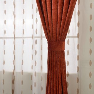 Terracotta de luxe Rideau rouge de Chenille 2
