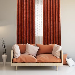 Terracotta de luxe Rideau rouge de Chenille