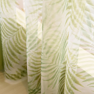 Feuilles d'arbres de palmiers Rideaux vert clair Voile 2