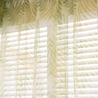 Feuilles d'arbres de palmiers Rideaux vert clair Voile