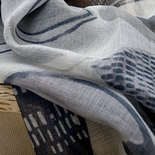 Infinity bleu gris moderne géométrique voile rideau 6