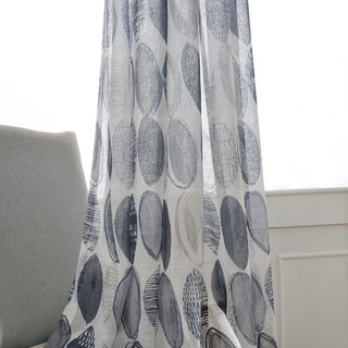 Infinity bleu gris moderne géométrique voile rideau 2