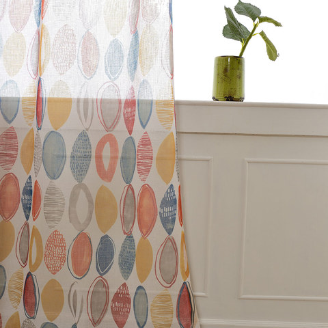 Infinity Rouge moderne géométrique Voile Rideau 1
