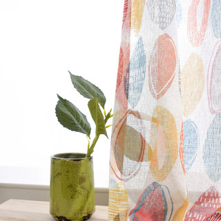 Infinity Rouge moderne géométrique Voile Rideau 2