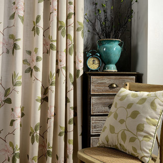 Sentez le rideau floral rose Magnolias Pastel