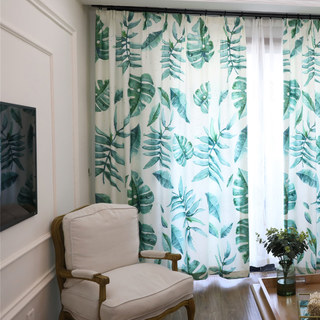 Rideau à feuilles vertes de l'arbre de palmiers tropicaux 2