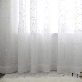 Simplicité Brodé blanc Rideau voilé 3