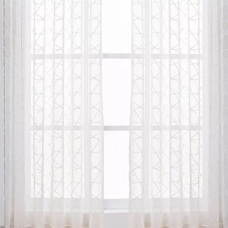 Simplicité Brodé blanc Rideau voilé 4