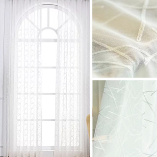 Simplicité Brodé blanc Rideau voilé 5