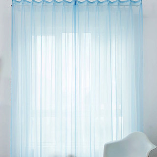Smarties Baby Blue Soft Sheer Voile Rideau 3