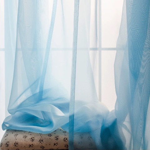 Smarties Baby Blue Soft Sheer Voile Rideau 1