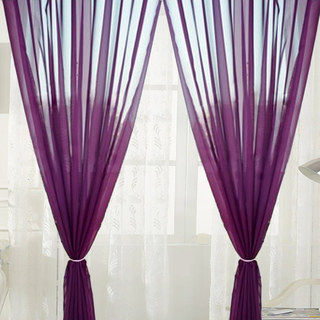 Rideaux violet doux et voilé 3