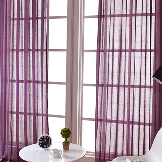 Rideaux violet doux et voilé 2